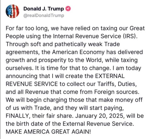 External Revenue Service Truth announcement